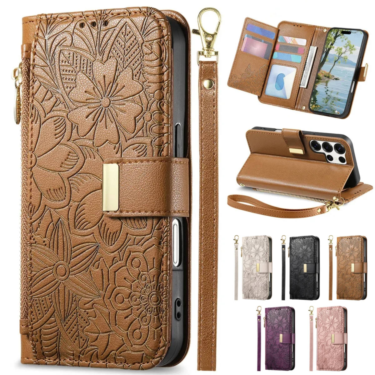 Samsung Galaxy Strap - Flip Leather Case For Samsung Galaxy