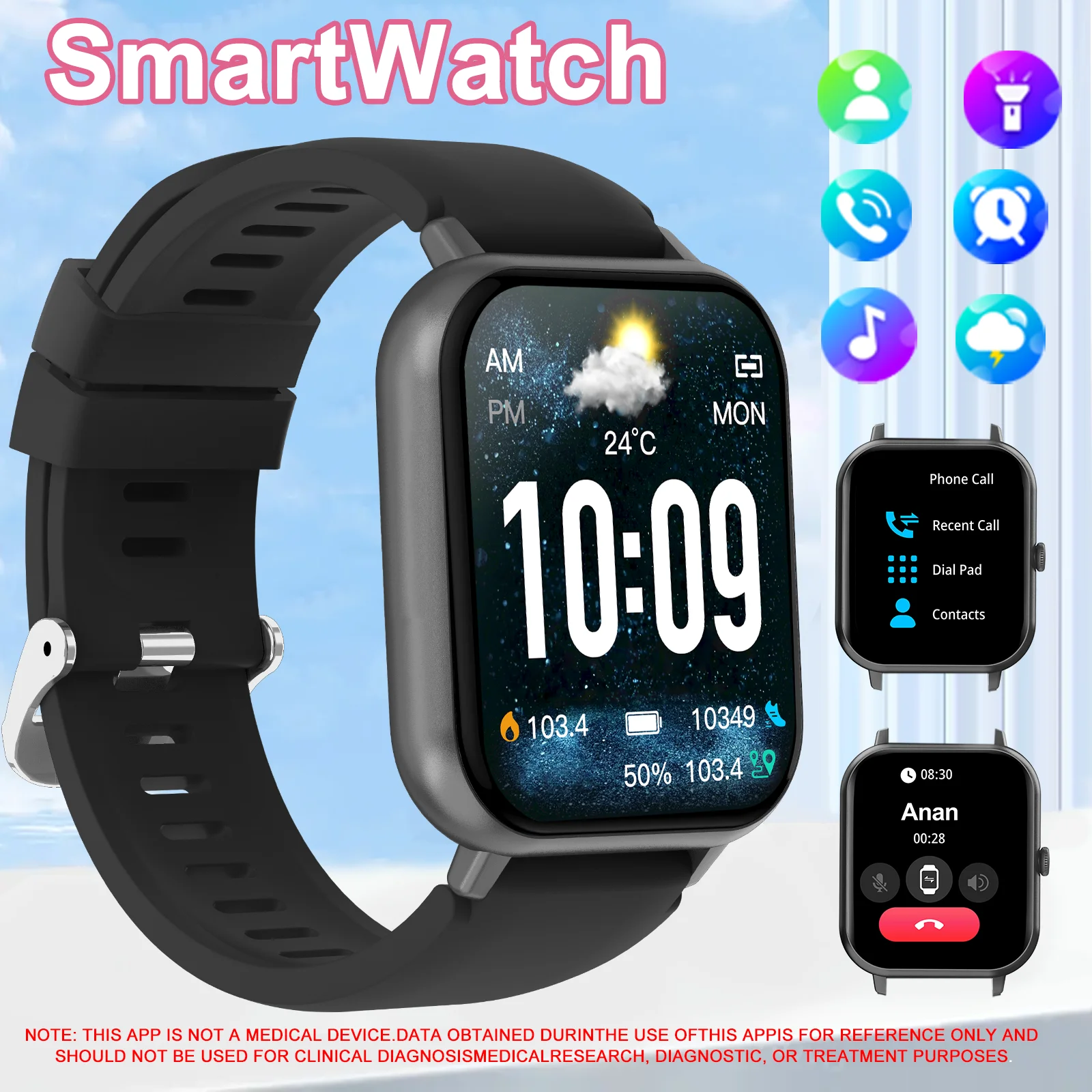 Smartwatch Watches Wallpaper - Hot Smart watch, wireless calls/wireless music,message