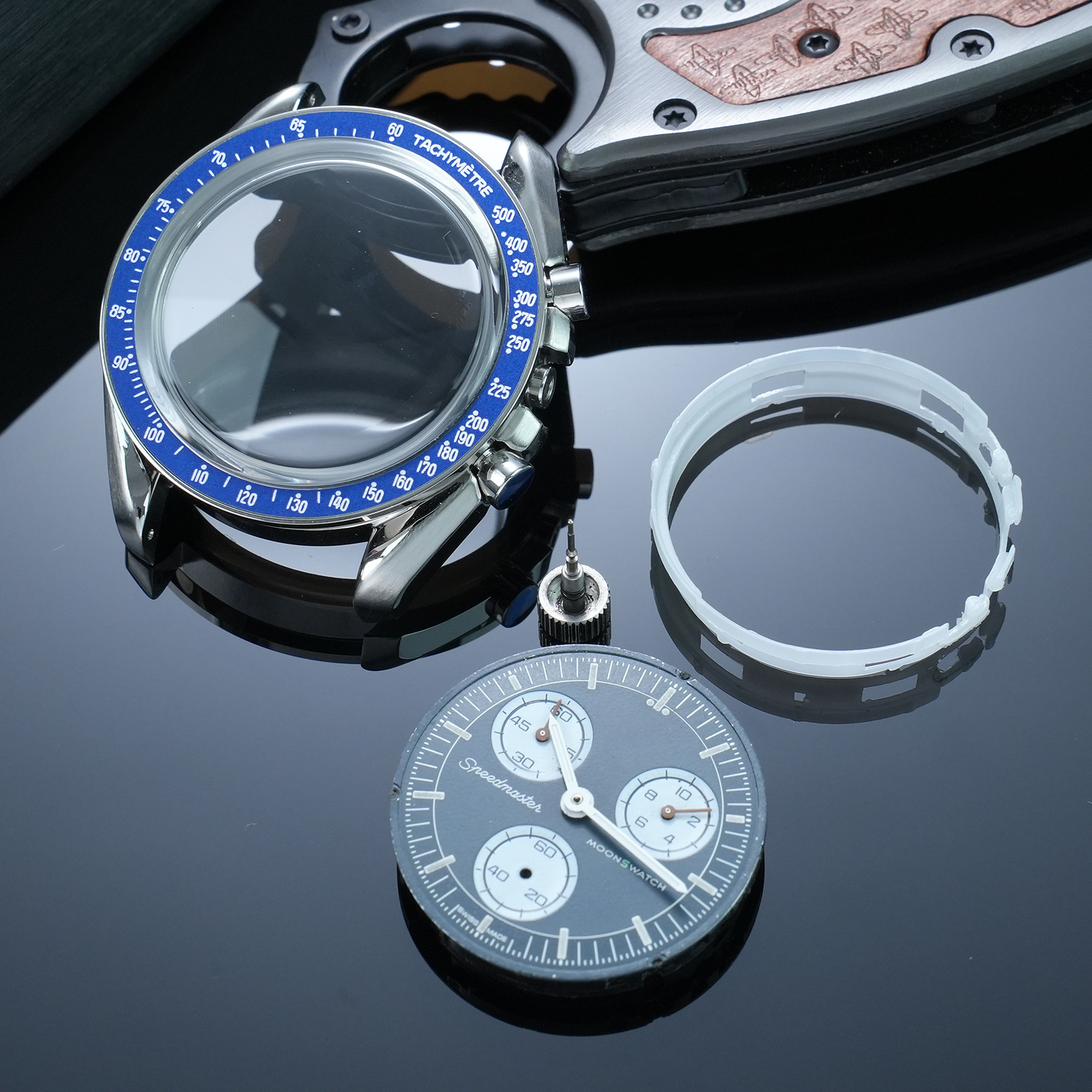 Watches Omega - Stainless Steel Watch Case Cover: Speedmaster-Style