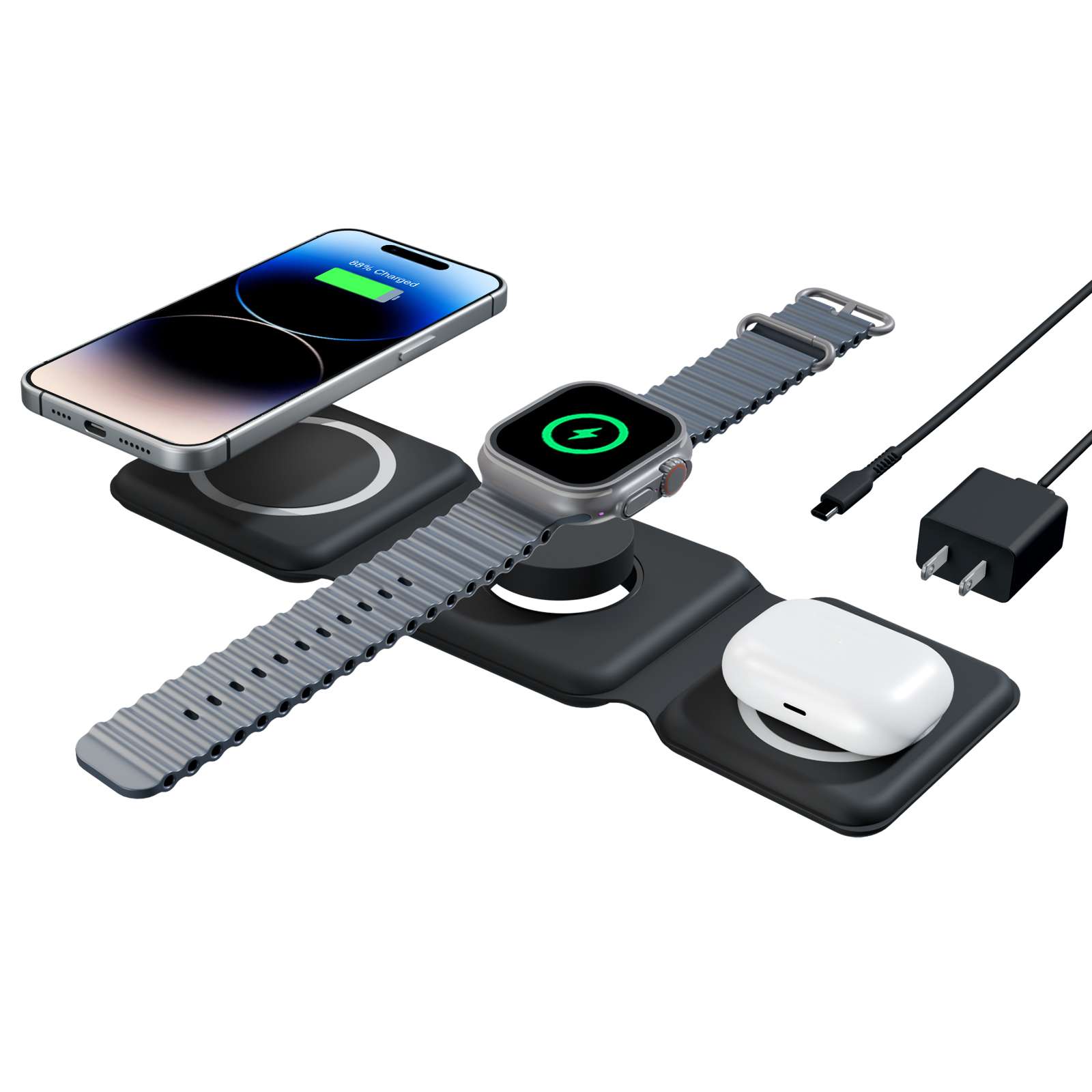 Xwatch Smartwatch - 15W Magnetic Wireless Chargers 3 in