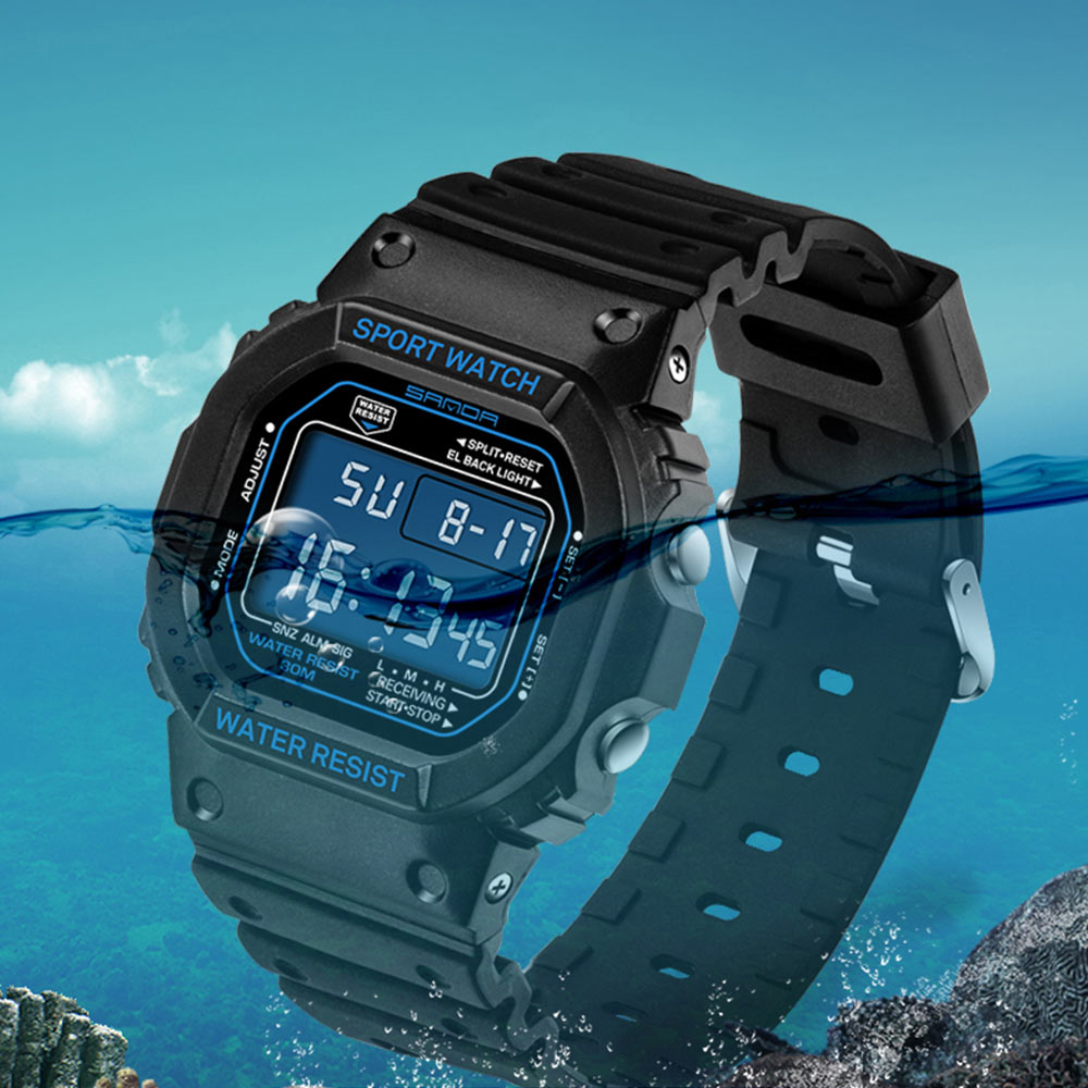 Chronograph Sport Watch - Men LED Digital Watch Military Shockproof