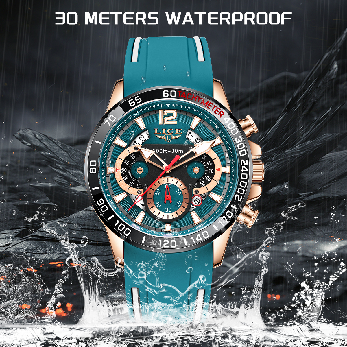 LIGE Men Wristwatch Fashion Lu - Silicone Sport Band recensione e prezzo