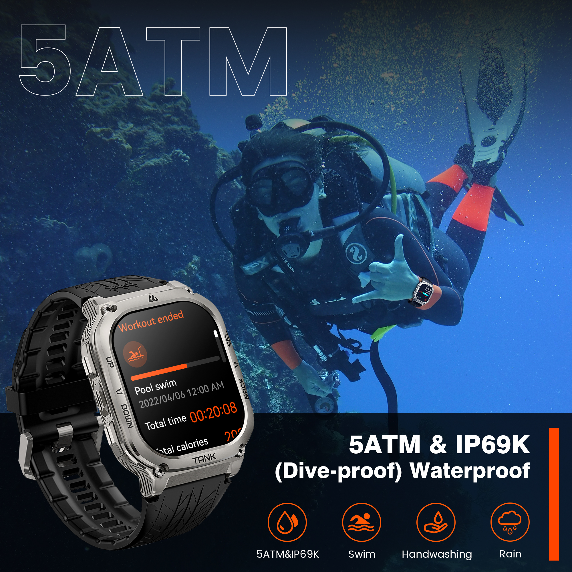 2025 Original KOSPET TANK M3 S - Smartwatch El recensione e prezzo