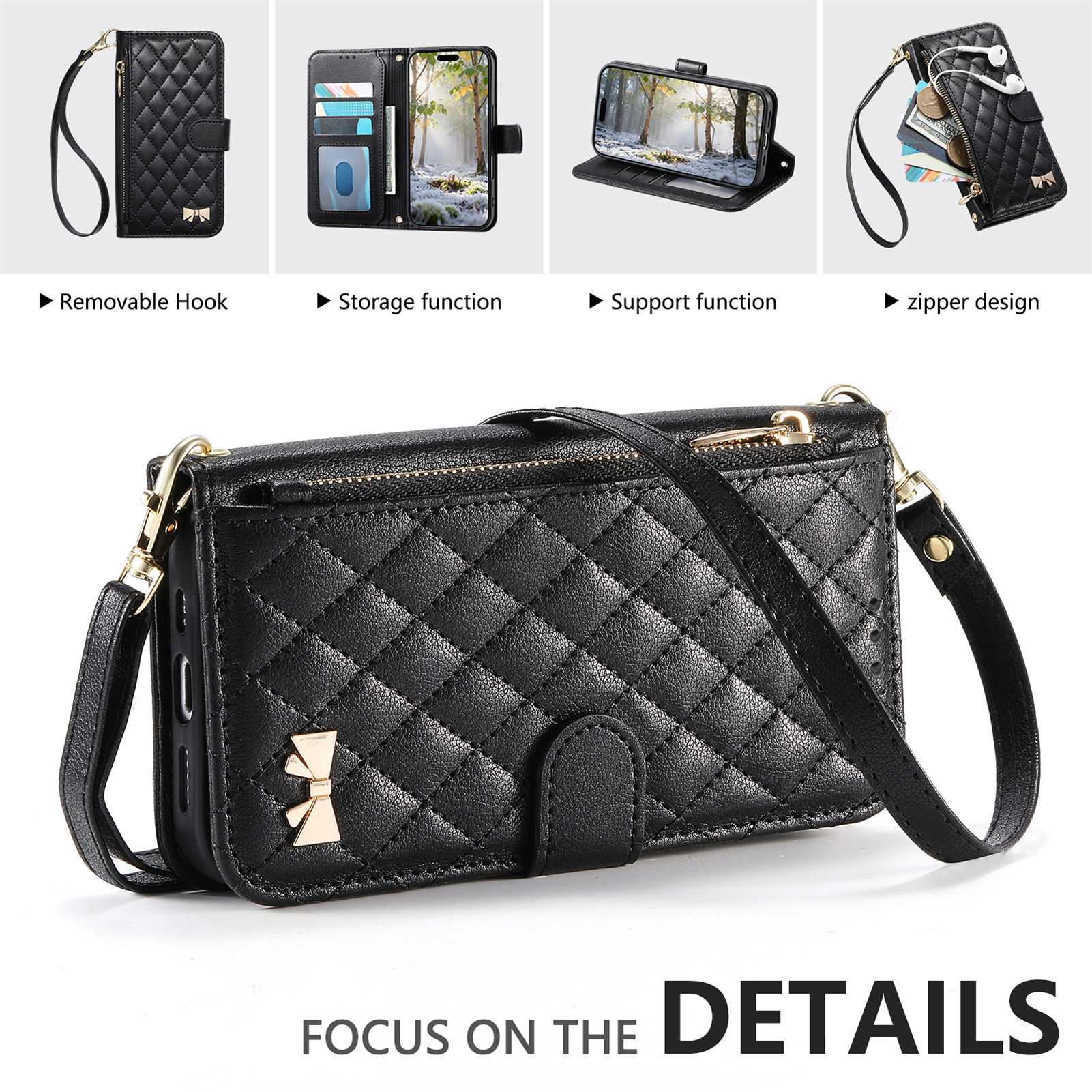 PU Leather Zipper Crossbody Wr - Samsung Galaxy Strap recensione e prezzo