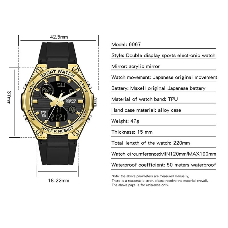 SANDA Brand G Style LED Digita - Chronograph Sport Watch recensione e prezzo