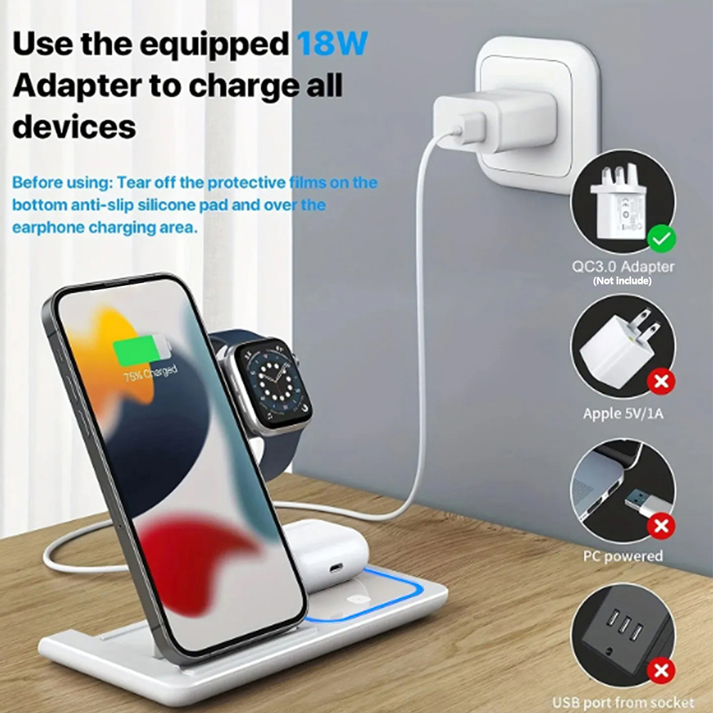 15W 3 in 1 Wireless Charger St - Xwatch Smartwatch recensione e prezzo