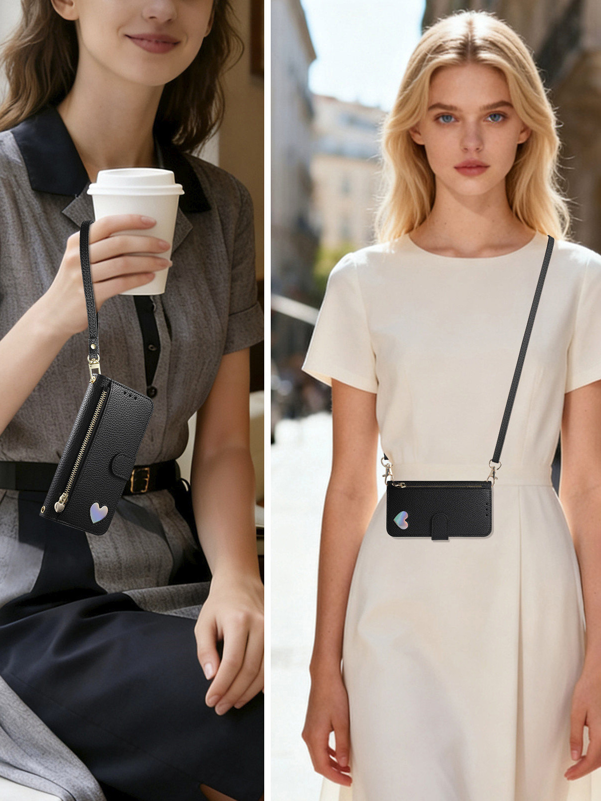 PU Leather Zipper Crossbody Wr - Samsung Galaxy Strap recensione e prezzo