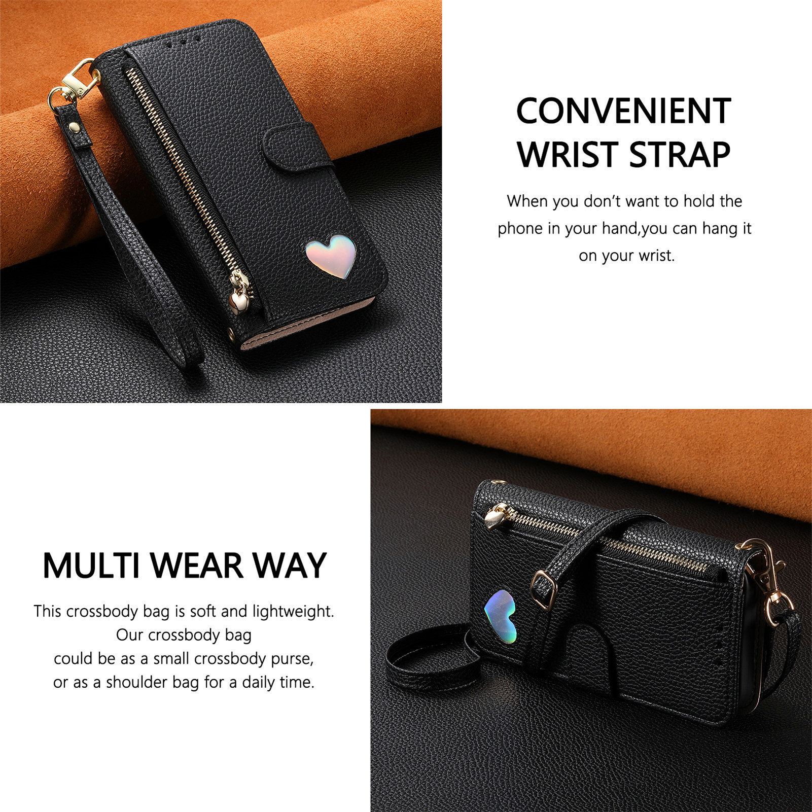 PU Leather Zipper Crossbody Wr - Samsung Galaxy Strap recensione e prezzo