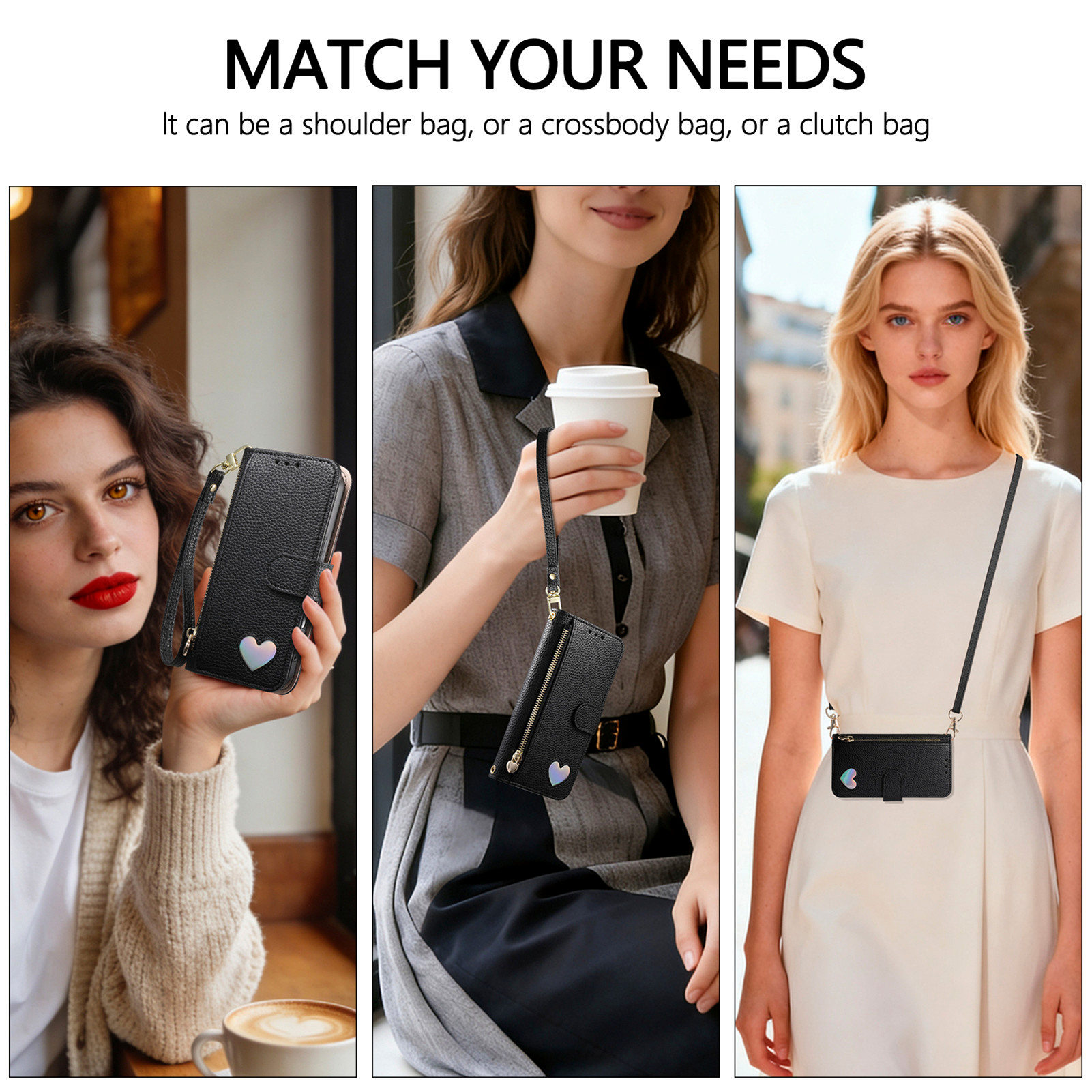 PU Leather Zipper Crossbody Wr - Samsung Galaxy Strap recensione e prezzo