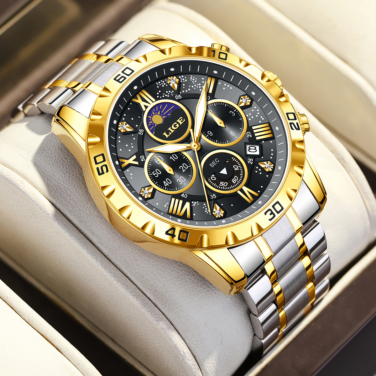 LIGE Top Brand Luxury Quartz M - Chronograph Sport Watch recensione e prezzo