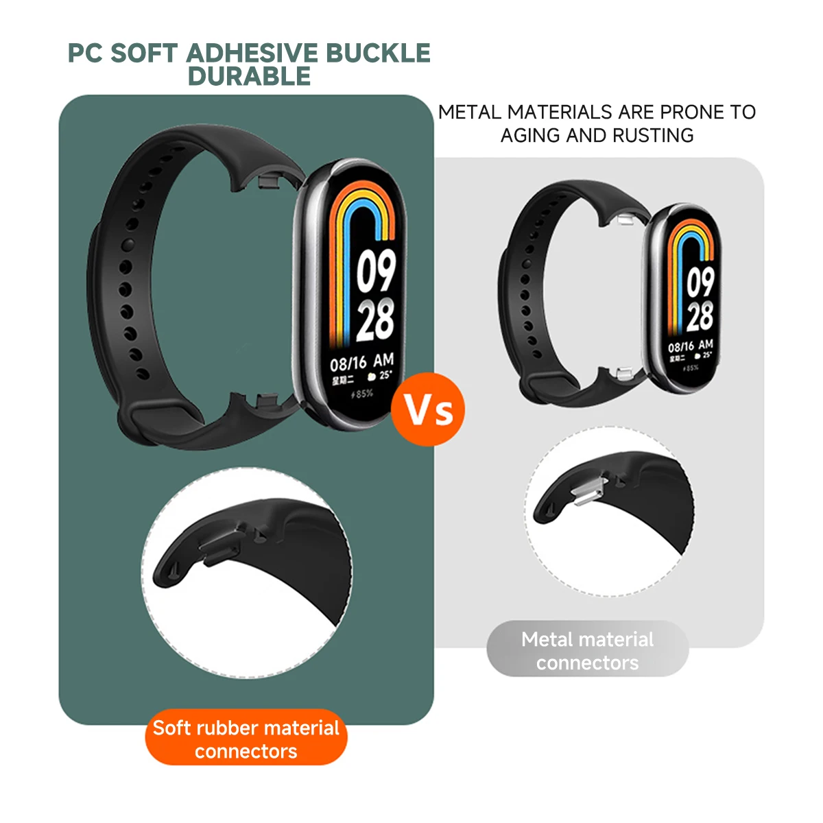 Strap for Xiaomi Mi Band 9/9 N - Silicone Sport Band recensione e prezzo