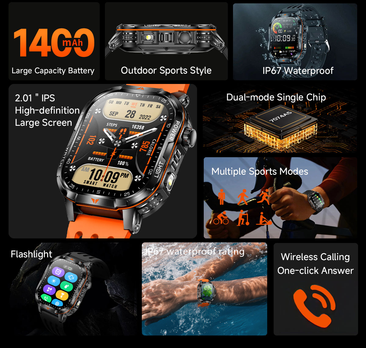 2026 New Military 1400mAh Batt - French Connection Watches Smartwatch App recensione e prezzo
