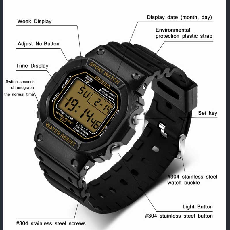 Men LED Digital Watch Military - Chronograph Sport Watch recensione e prezzo
