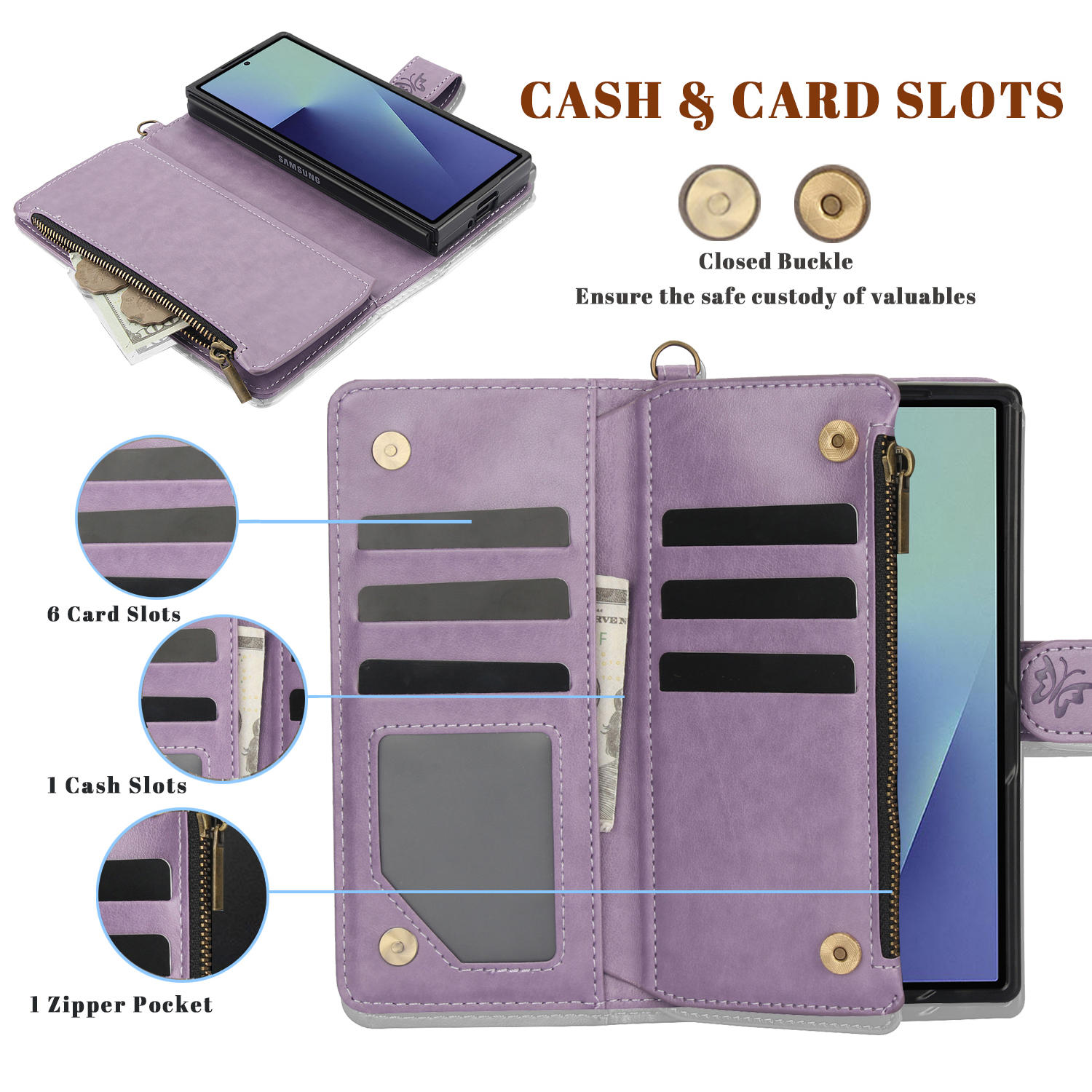 Wrist Strap Leather Zipper Wal - Samsung Galaxy Strap recensione e prezzo